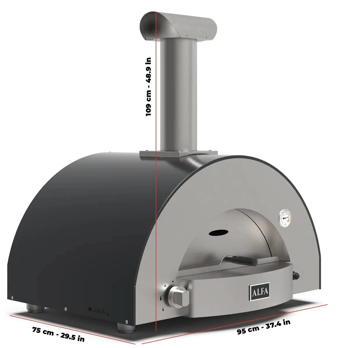 Alfa Forni Classico 2 Pizze, Gas/Hybrid, Grau - Image 2