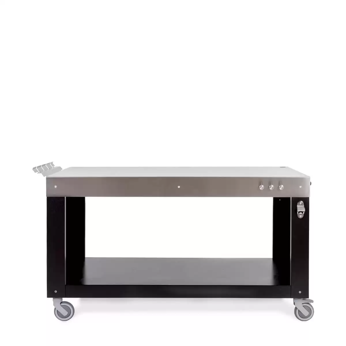 Alfa Forni Edelstahl-Arbeitstisch, 100 cm x 80 cm, Edelstahl Schwarz