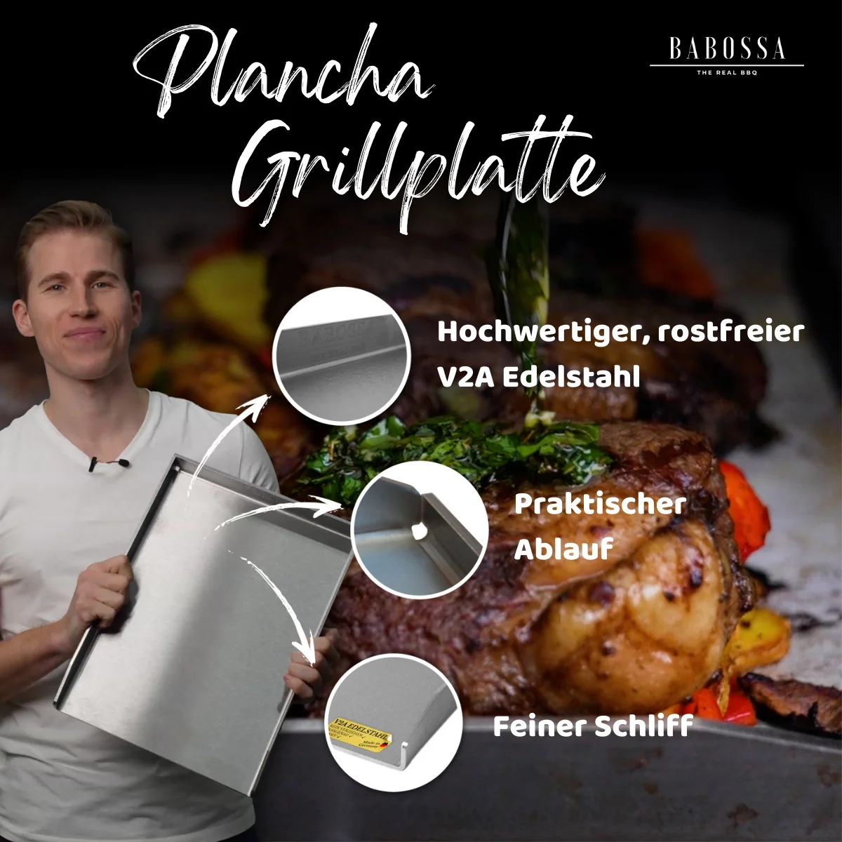 Babossa Plancha für Rösle Blazeflame | 33 x47,6 cm - Image 4