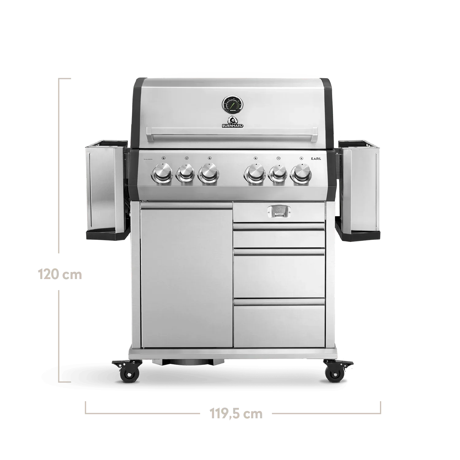 Burnhard Big EARL Premium-Gasgrill 4-Brenner Edelstahl mit Edelstahlrost - Image 2