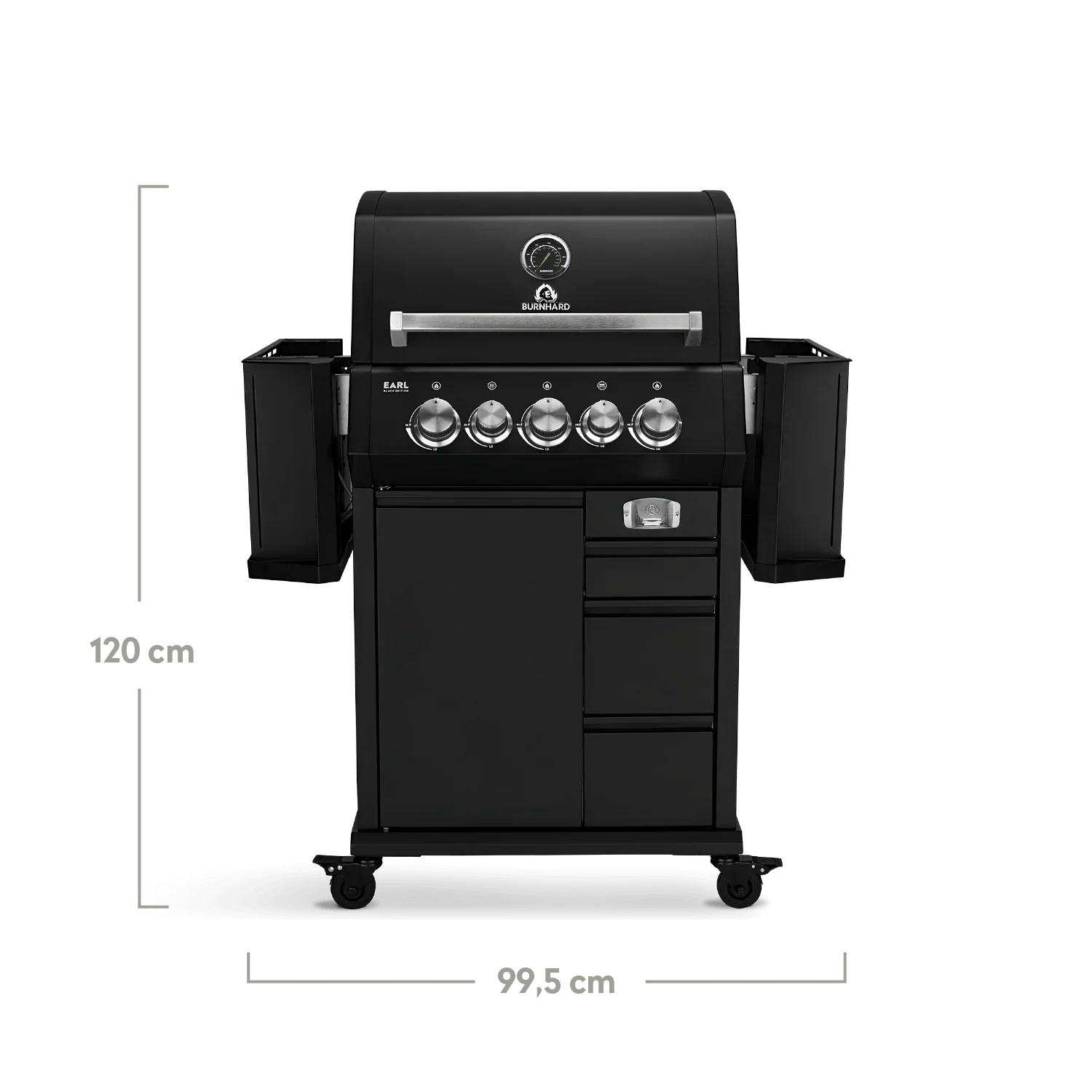 Burnhard EARL Premium-Gasgrill 3-Brenner Black Edition mit Edelstahlrost - Image 2