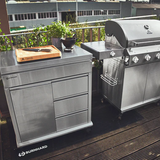 Burnhard Edelstahl Grill Beistellwagen - Image 7