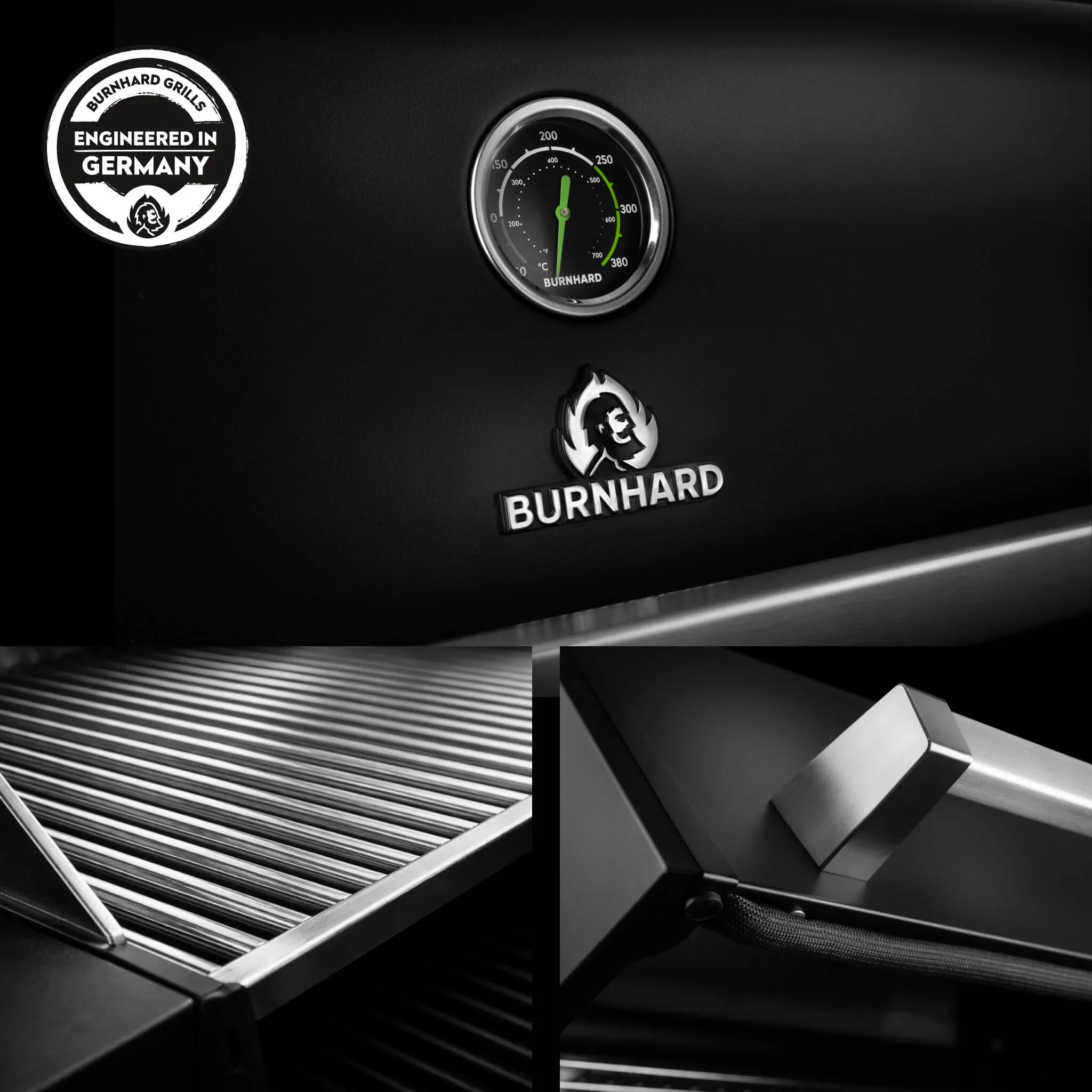 Burnhard FRED Deluxe Gasgrill 3-Brenner Black Edition mit Edelstahlrost Series 4 - Image 6