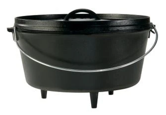 Lodge Camp Dutch Oven 12 Inch (tief), Topf mit 3 Füßen, inkl. Deckel, ca. 30,48 cm Ø
