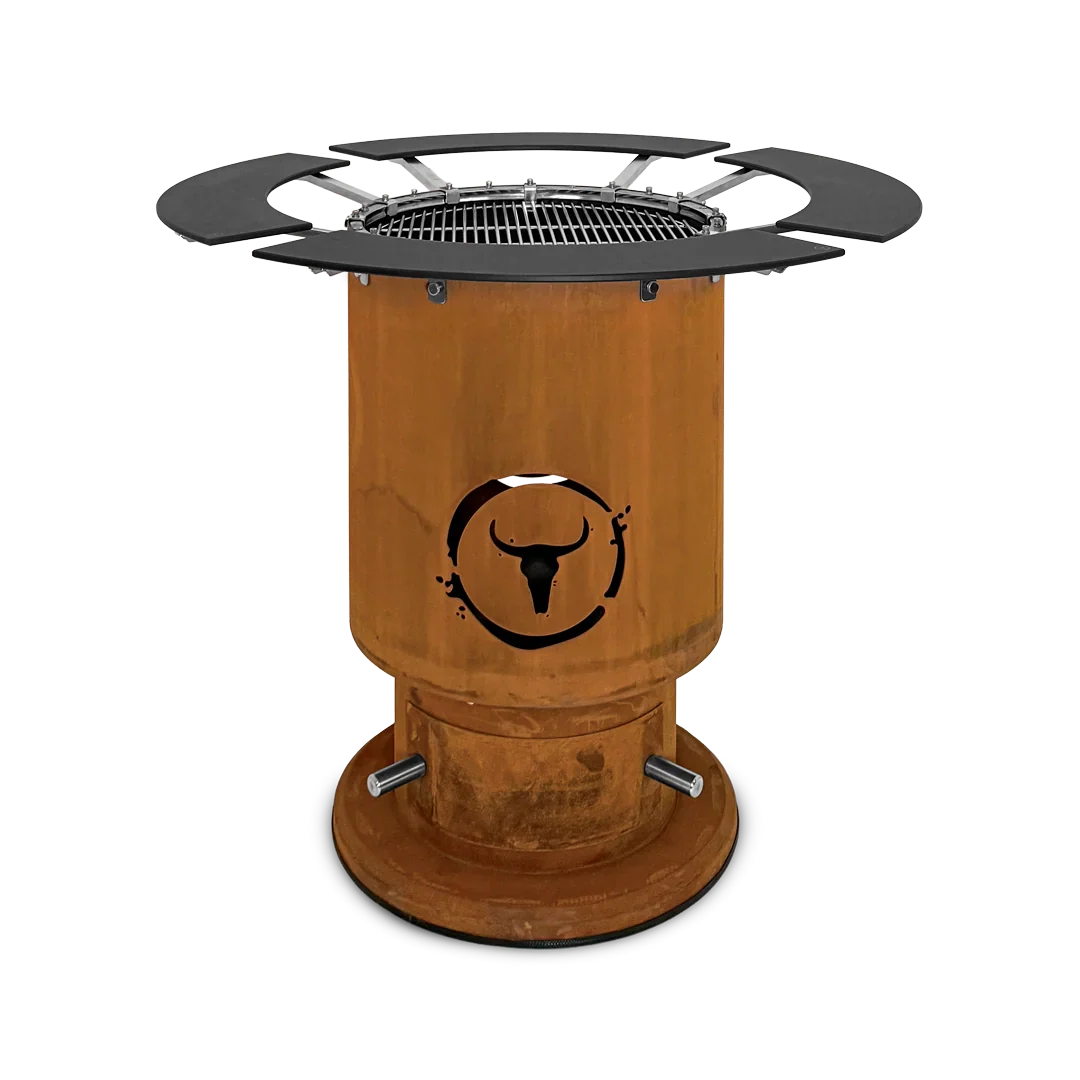 Moesta Bandit 2.0 corten - inkl. Grillrost + 4 Ablagen oben schwarz
