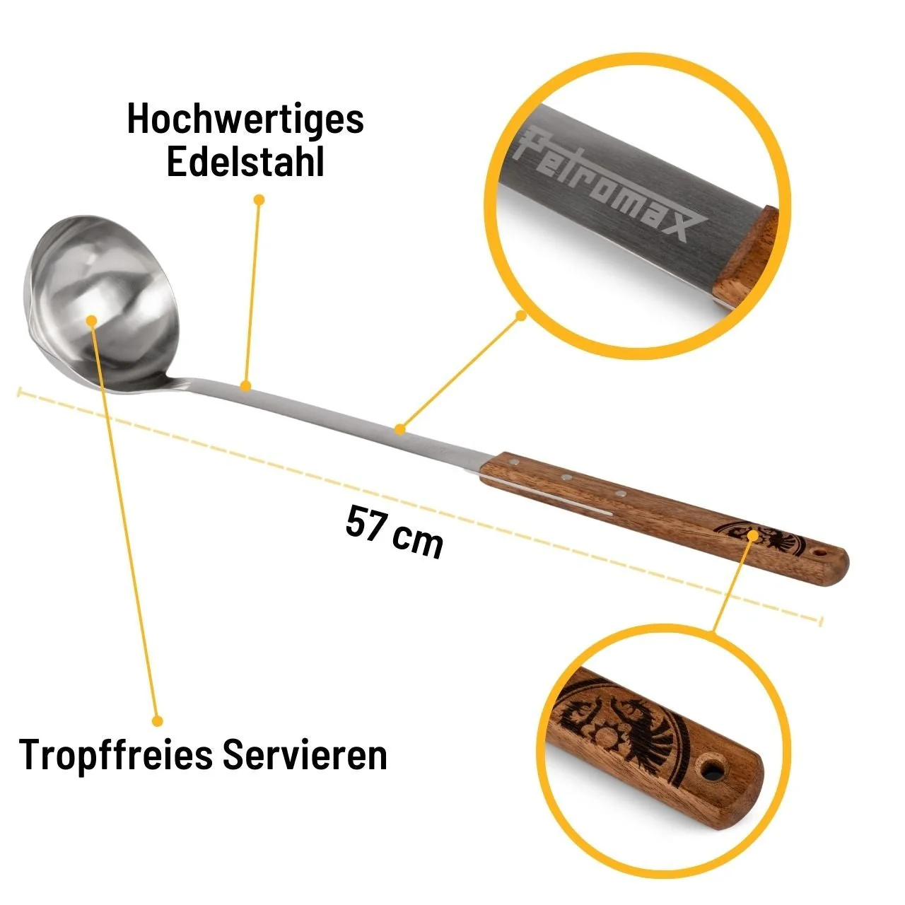 Petromax Schöpfkelle mit Walnussholzgriff, 50 cm - Image 2