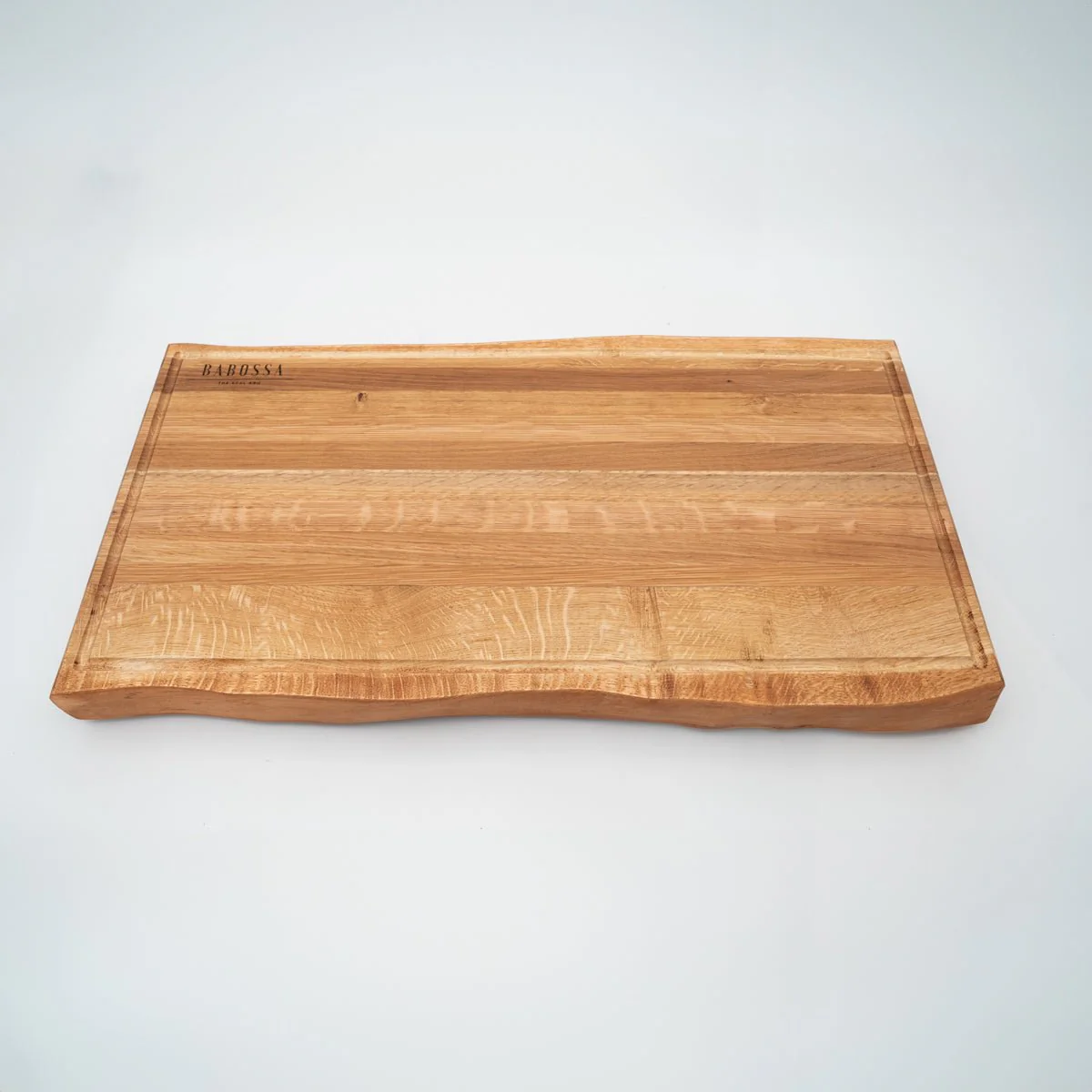 BABOSSA | Eichen Schneidebrett XL | Naturkante | Saftrille | 70x40x6 cm - Image 3
