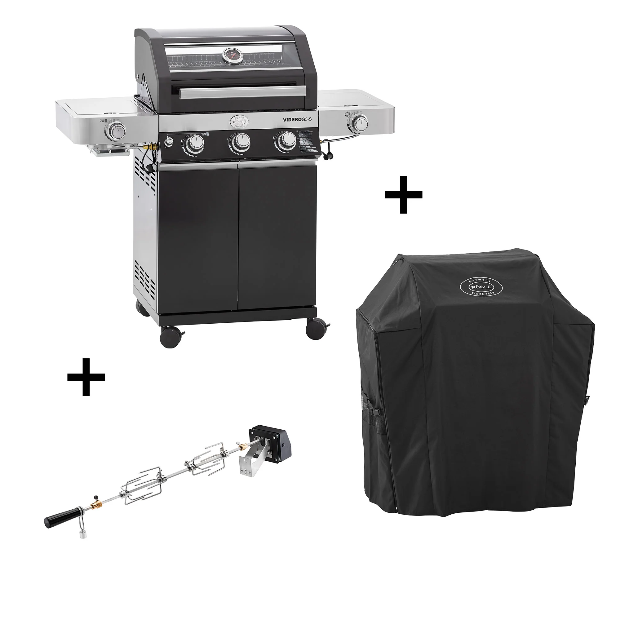 Rösle VIDERO G3-S Vario+ 50 mbar inkl. Abdeckhaube und Drehspieß